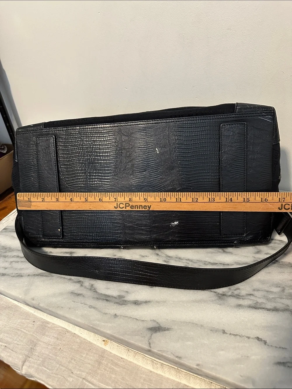 Vintage Braun Buffel Germany Black Monogram Jacquard Boston Bowling Bag lock key